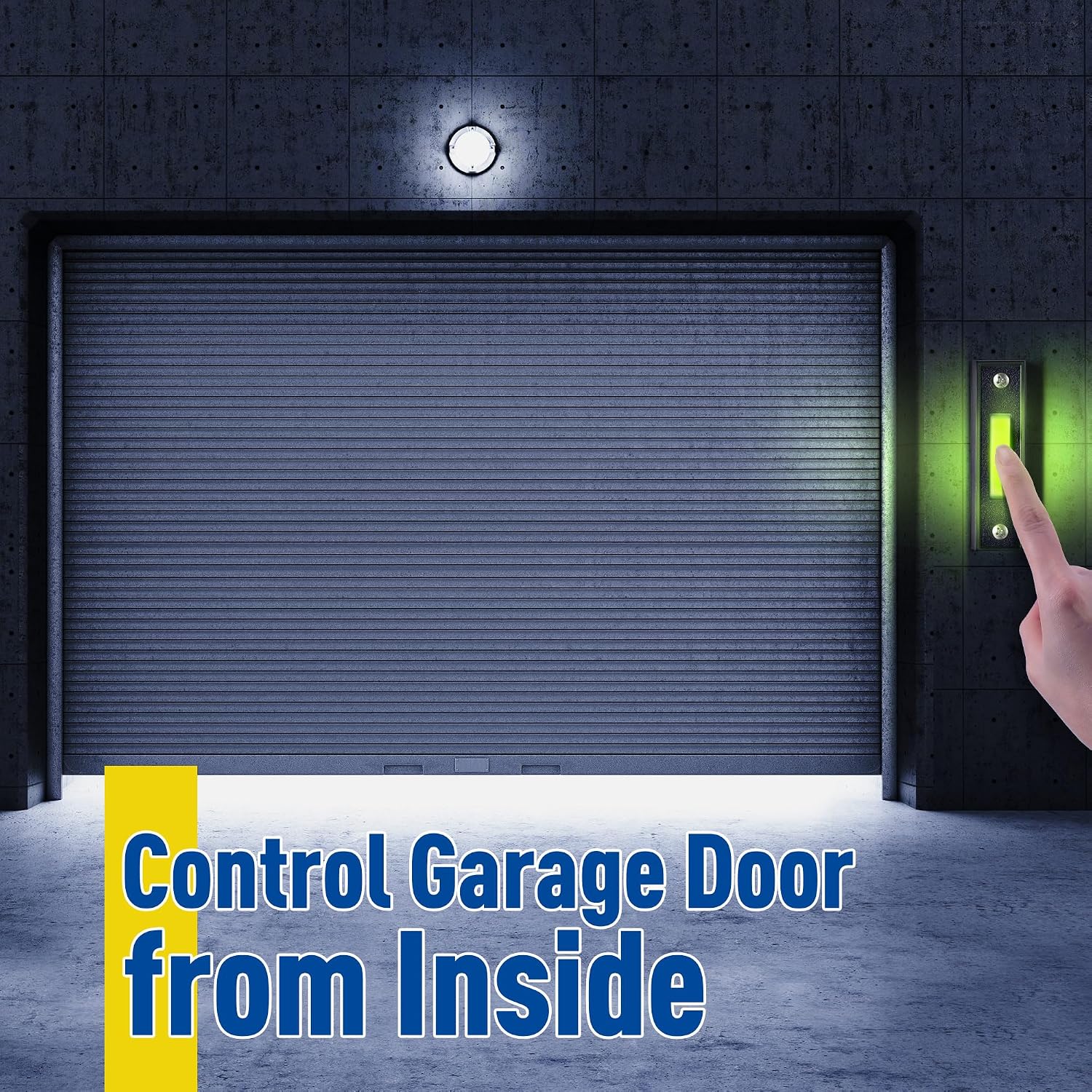 Lighted Doorbell Button, Garage Door Opener Switch with LED Light, 41A4166 Wall Mounted Push to Exit Ringer Button(Black,1 Piece)
